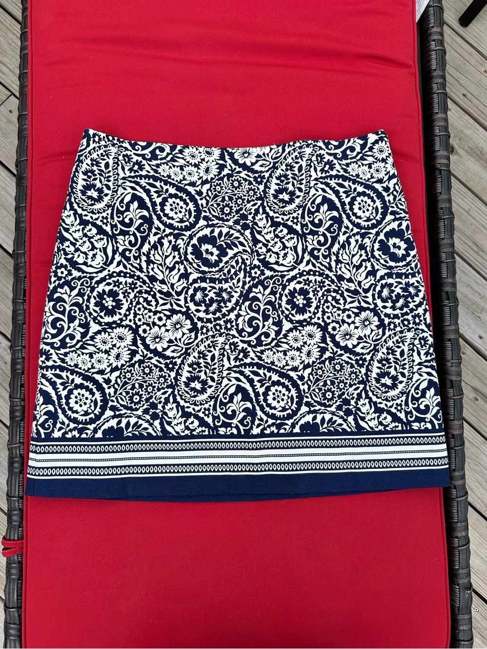 Talbots Navy and White A-Line Skirt